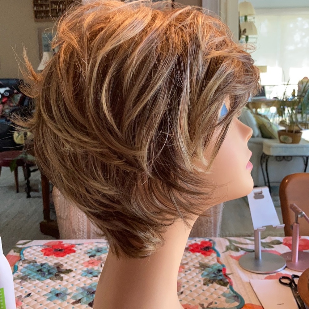 Brand new full light auburn wig